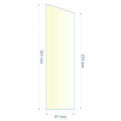 0081X275X301  Verre réfractaire 81x275x301 mm Efel Surdiac 13,50 €