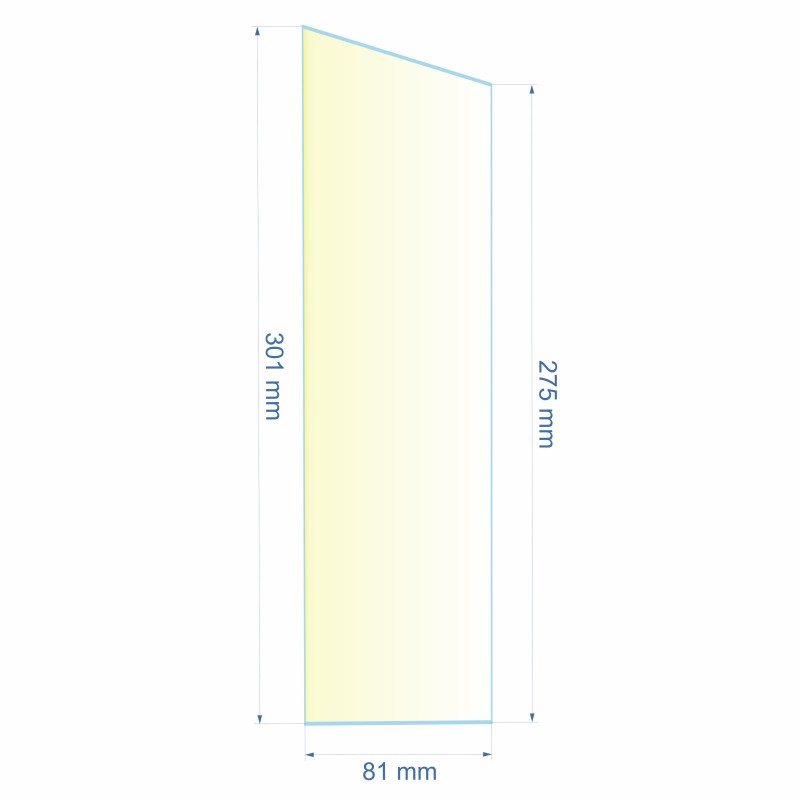 0081X275X301  Verre réfractaire 81x275x301 mm Efel Surdiac 13,50 €