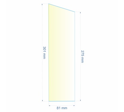 0081X275X301  Verre réfractaire 81x275x301 mm Efel Surdiac 13,50 €