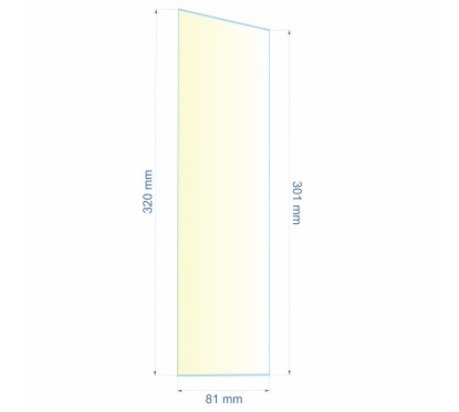 Verre réfractaire 81x301x320 mm Efel Surdiac