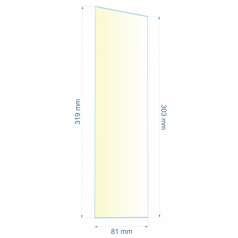 Verre réfractaire 81x303x319 mm N°11 Efel Surdiac