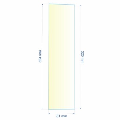 0081X320X324  Verre réfractaire 81x320x324 mm N°10 Efel Surdiac 14,50 €