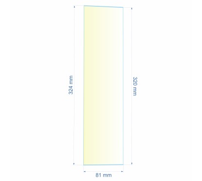 Verre réfractaire 81x320x324 mm N°10 Efel Surdiac