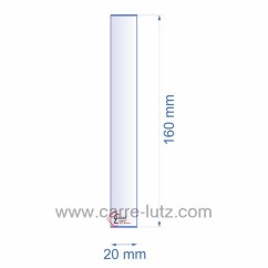 0020X160  Verre réfractaire 20x160 mm épaisseur 3 mm 1,70 €