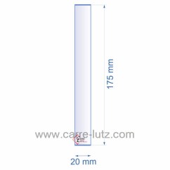 0020X175  199301 - Verre réfractaire 20x175 mm épaisseur 3 mm 3,20 €