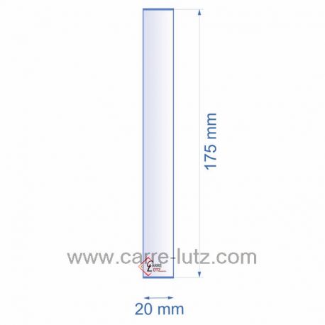 Verre réfractaire 20x175 mm épaisseur 3 mm Franco-Belge Ref. 199301, reference 0020X175