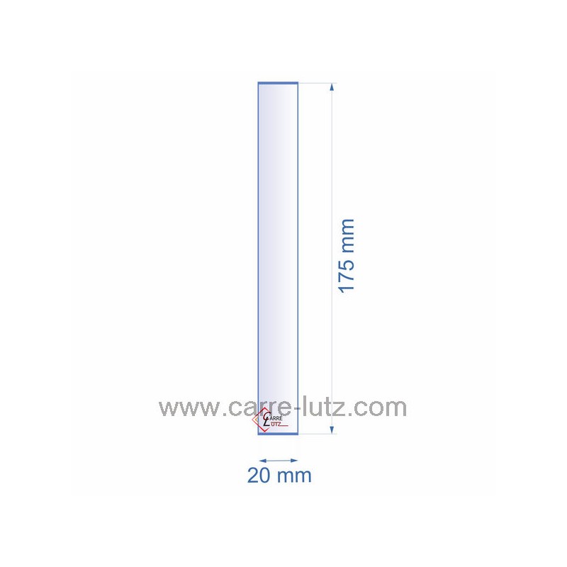0020X175  199301 - Verre réfractaire 20x175 mm épaisseur 3 mm 3,20 €