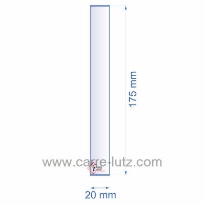 0020X175  199301 - Verre réfractaire 20x175 mm épaisseur 3 mm 3,20 €