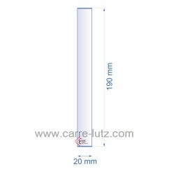 0020X190  199302 - Verre réfractaire 20x190 mm épaisseur 3 mm Franco-Belge 3,30 €