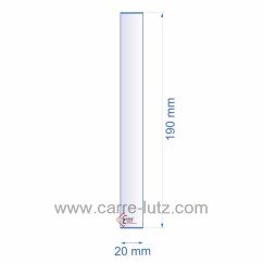 0020X190  199302 - Verre réfractaire 20x190 mm épaisseur 3 mm 3,30 €