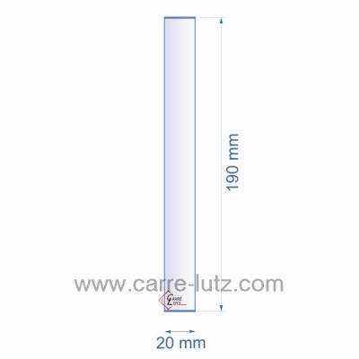 0020X190  199302 - Verre réfractaire 20x190 mm épaisseur 3 mm Franco-Belge 3,30 €