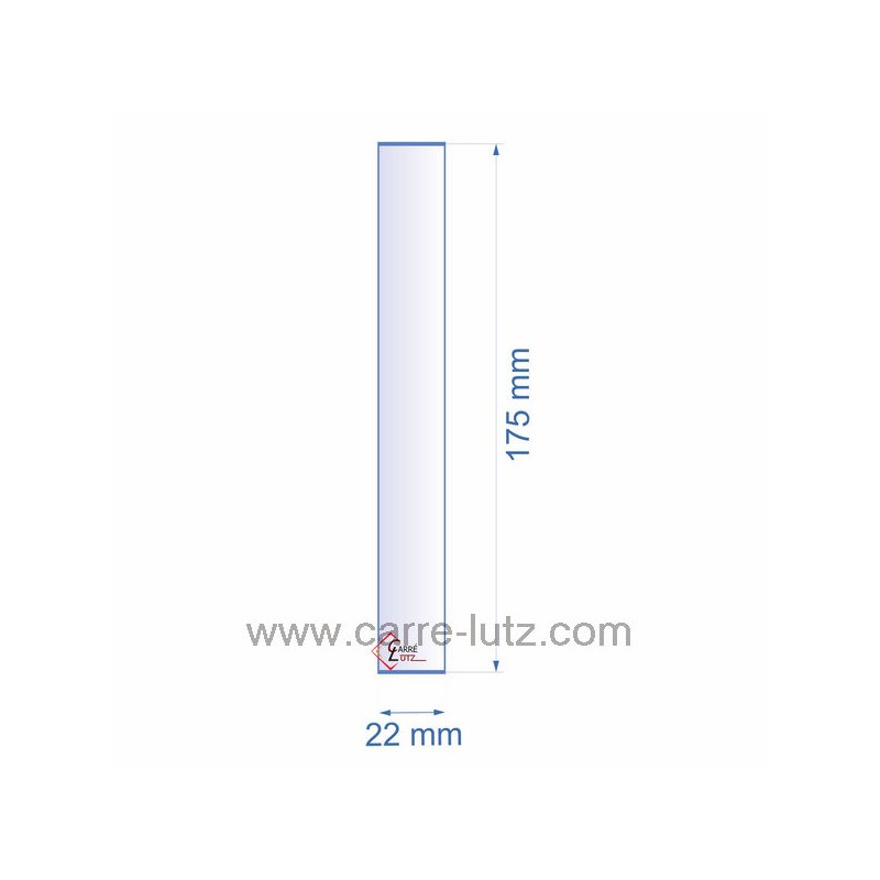 Verre réfractaire 22x175 mm épaisseur 3 mm