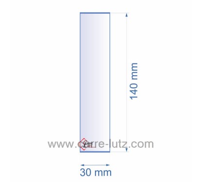 0030X140  Verre réfractaire 30x140 mm épaisseur 3 mm 2,20 €