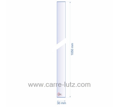 Verre réfractaire 30x1050 mm épaisseur 3 mm