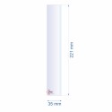Verre réfractaire 35x221 mm biseauté épaisseur 3 mm Efel Ref. 2242, reference 0035X221B