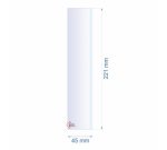0045X221B  Verre réfractaire 45x221 mm biseauté épaisseur 3 mm 7,20 €
