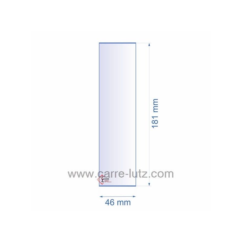 0046X181  Verre réfractaire 46x181 mm épaisseur 3 mm 4,30 €