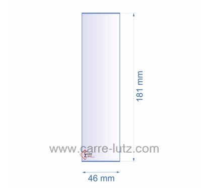 0046X181  Verre réfractaire 46x181 mm épaisseur 3 mm 4,30 €
