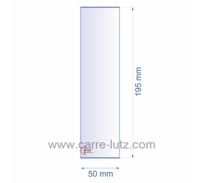 0050X195  Verre réfractaire 50x195 mm épaisseur 3 mm 5,00 €