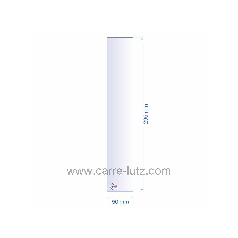 0050X295  Verre réfractaire 50x295 mm épaisseur 3 mm 7,50 €