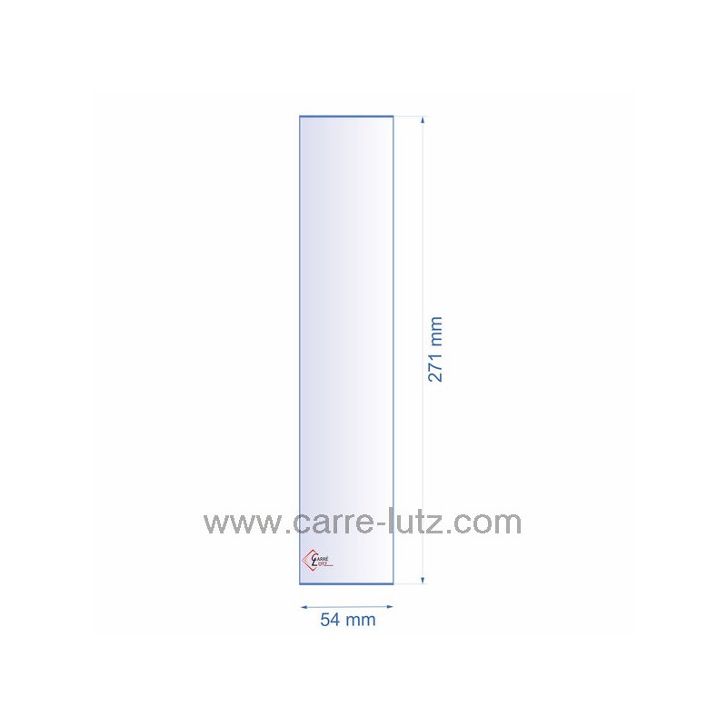 Verre réfractaire 54x271 mm épaisseur 3 mm