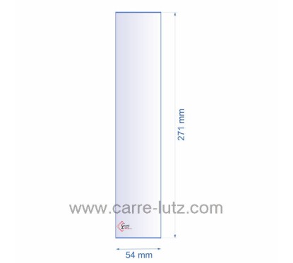 0054X271  Verre réfractaire 54x271 mm épaisseur 3 mm 11,60 €