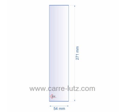 0054X271  Verre réfractaire 54x271 mm épaisseur 3 mm 11,60 €