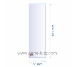 0056X181  Verre réfractaire 56x181 mm épaisseur 3 mm 5,20 €