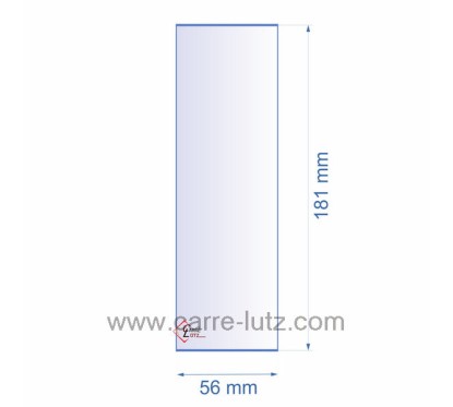 0056X181  Verre réfractaire 56x181 mm épaisseur 3 mm 5,20 €