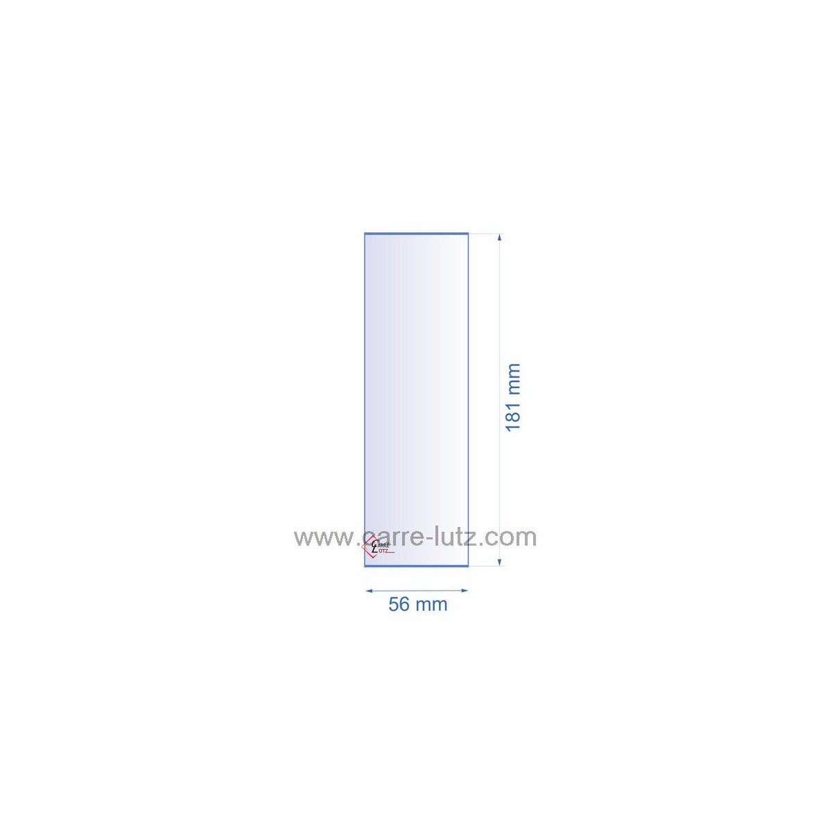 0056X181  Verre réfractaire 56x181 mm épaisseur 3 mm 5,20 €