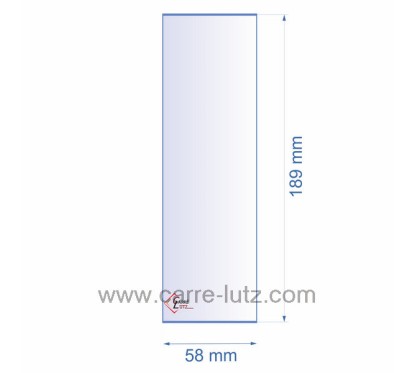 0058X189  Verre réfractaire 58x189 mm épaisseur 3 mm 5,60 €