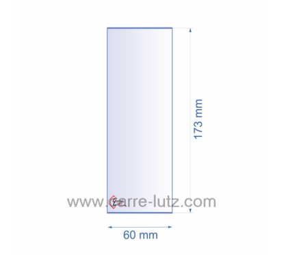 0060X173  Verre réfractaire 60x173 mm épaisseur 3 mm 6,20 €