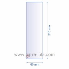 0060X210  Verre réfractaire 60x210 mm épaisseur 3 mm 6,40 €