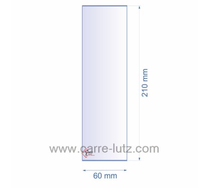 0060X210  Verre réfractaire 60x210 mm épaisseur 3 mm 6,40 €