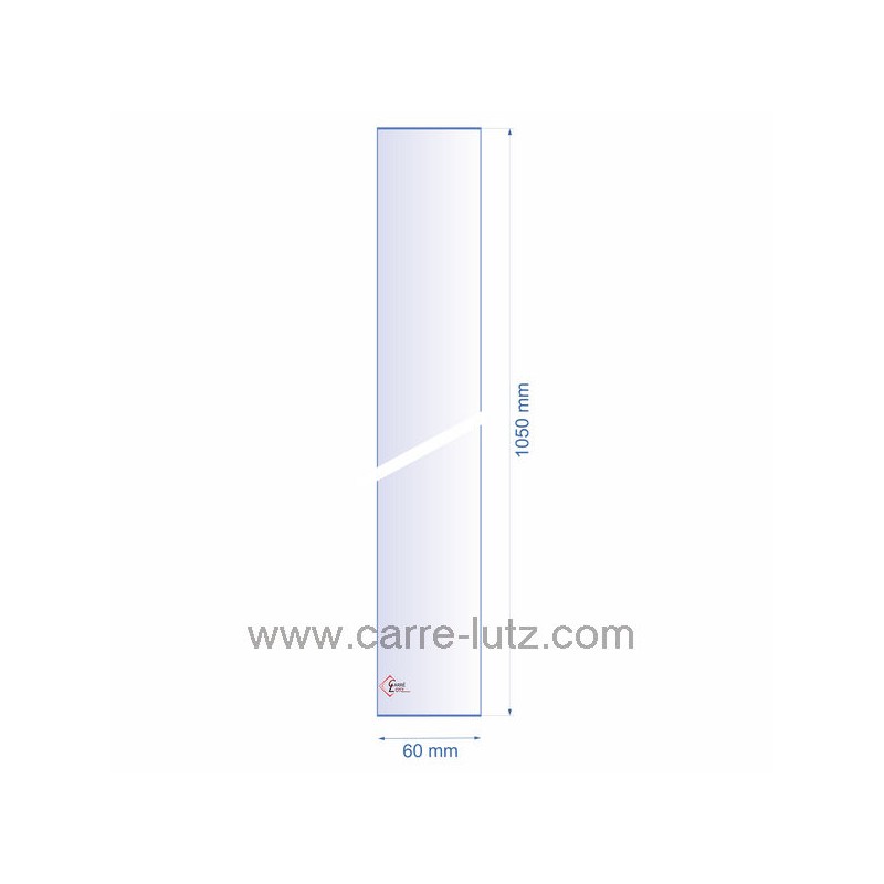 0060X1050  Verre réfractaire 60x1050 mm épaisseur 3 mm 31,90 €