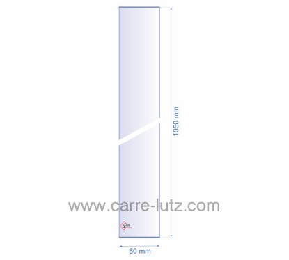 0060X1050  Verre réfractaire 60x1050 mm épaisseur 3 mm 31,90 €