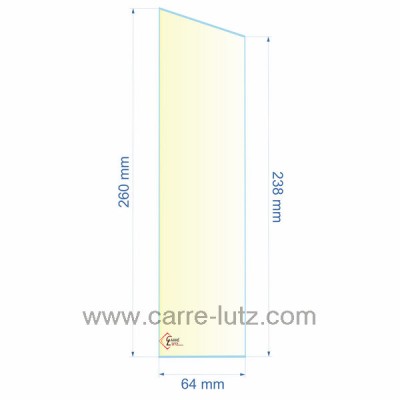0064X238X260  Verre réfractaire 64x238x260 mm n°19 Efel Surdiac 9,20 €