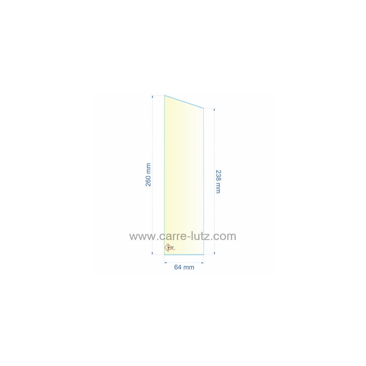 0064X238X260  Verre réfractaire 64x238x260 mm n°19 Efel Surdiac 9,20 €