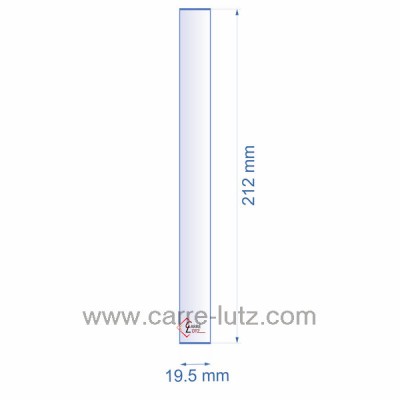 00195X212  Lamelle réfractaire 19.5x212 mm épaisseur 3 mm 2,40 €