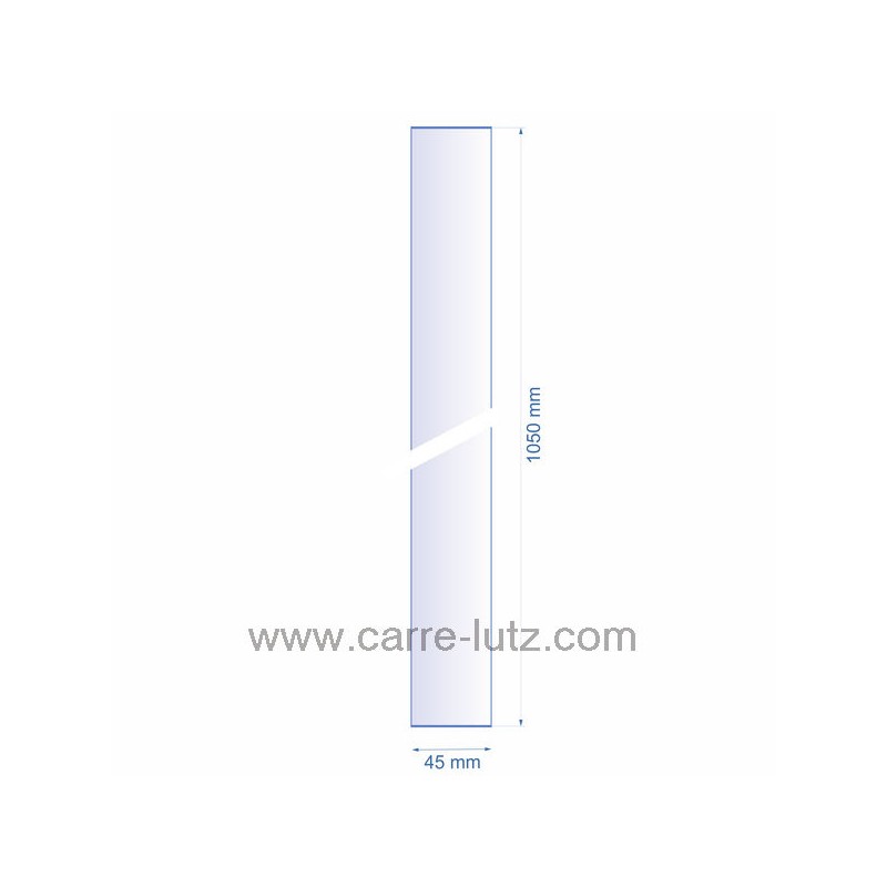 Verre réfractaire 45x1050 mm épaisseur 3 mm