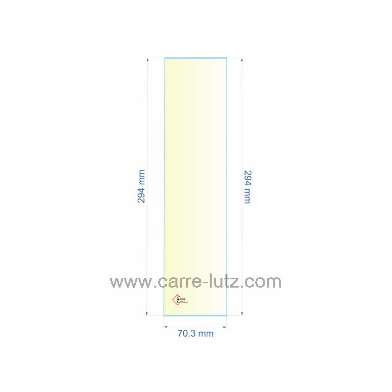 Verre réfractaire 70,3x294 mm éEfel Surdiac