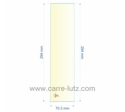 Verre réfractaire 70,3x294 mm éEfel Surdiac