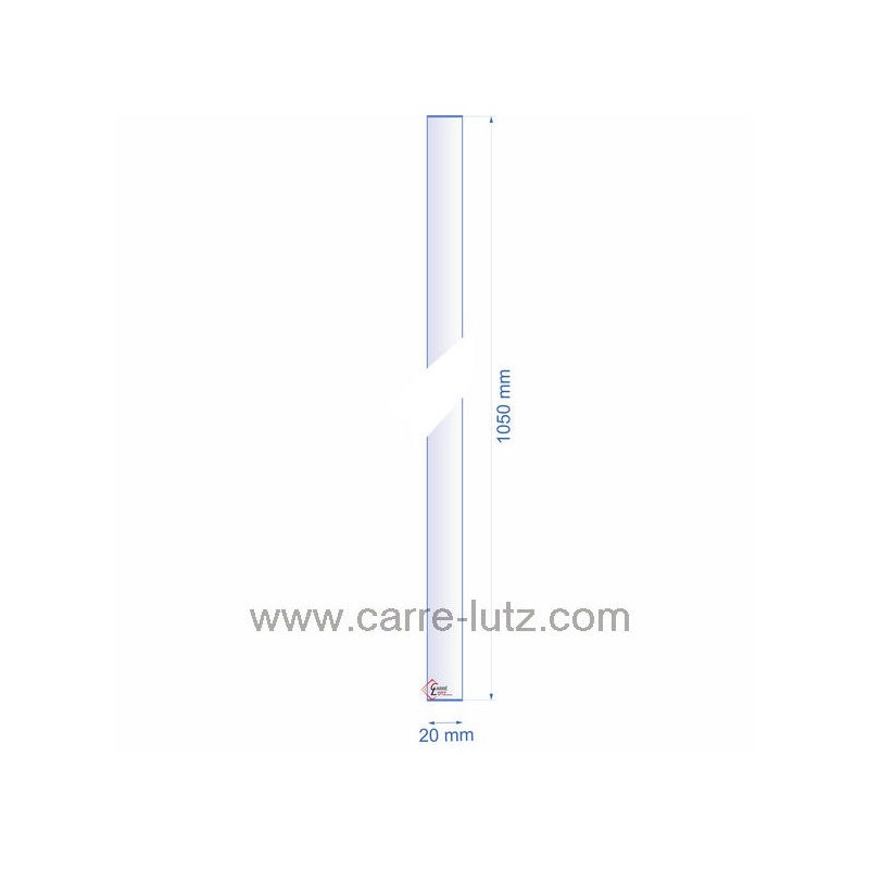 Verre réfractaire 20X1050 mm épaisseur 3 mm