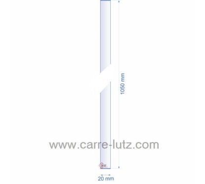 Verre réfractaire 20X1050 mm épaisseur 3 mm