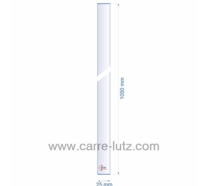 Verre réfractaire 25x1050 mm épaisseur 3 mm