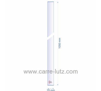 0025X1050  Verre réfractaire 25x1050 mm épaisseur 3 mm 13,30 €