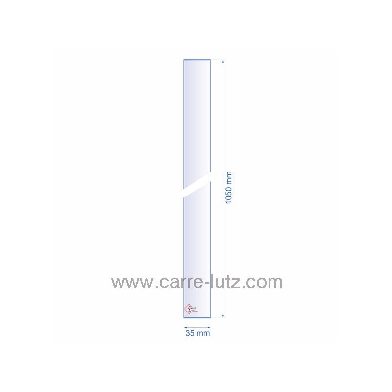 Verre réfractaire 35x1050 mm épaisseur 3 mm