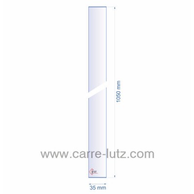 0035X1050  Verre réfractaire 35x1050 mm épaisseur 3 mm 18,60 €