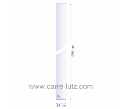 Verre réfractaire 35x1050 mm épaisseur 3 mm