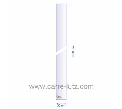 0035X1050  Verre réfractaire 35x1050 mm épaisseur 3 mm 18,60 €